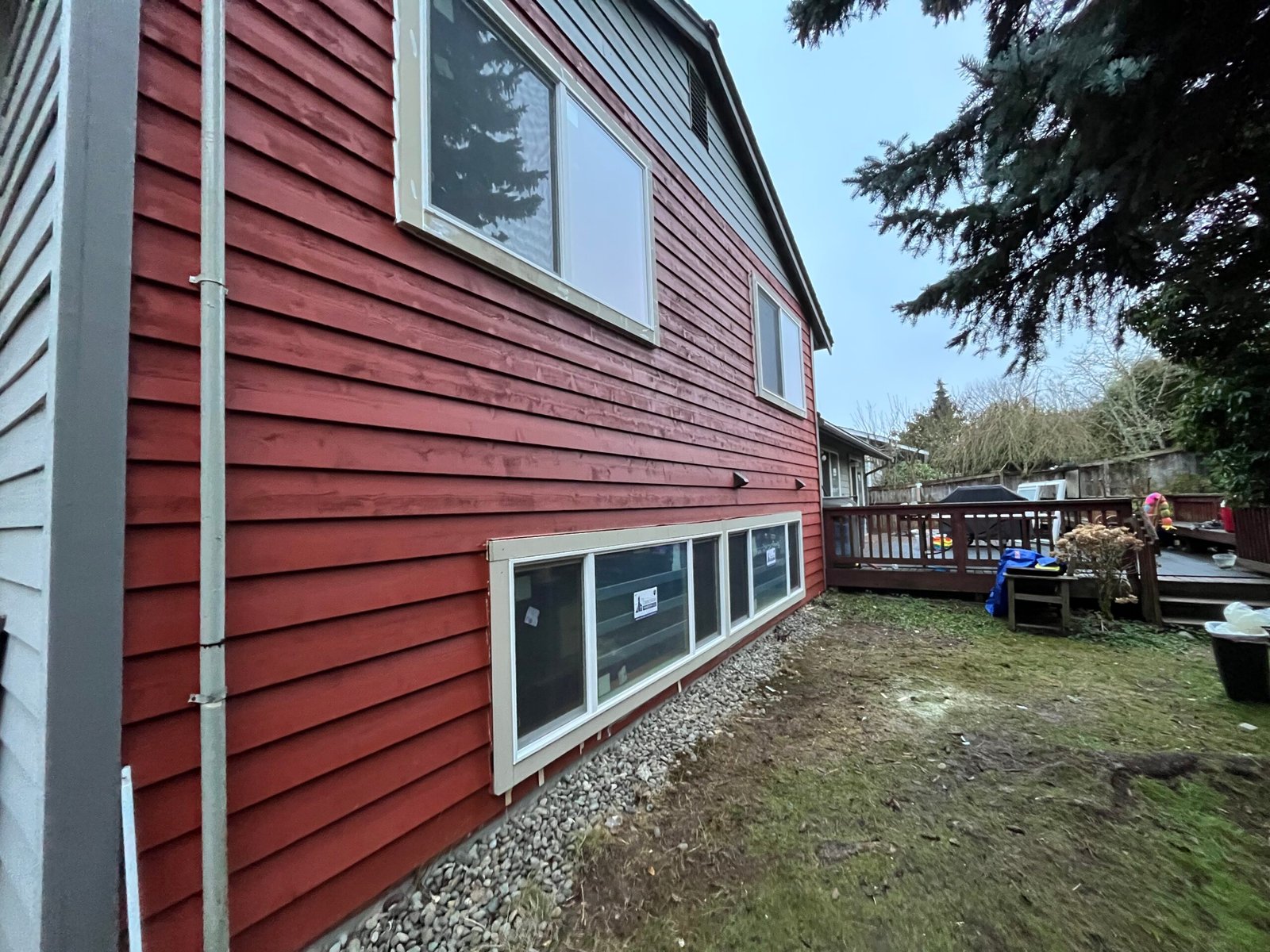 red building windows